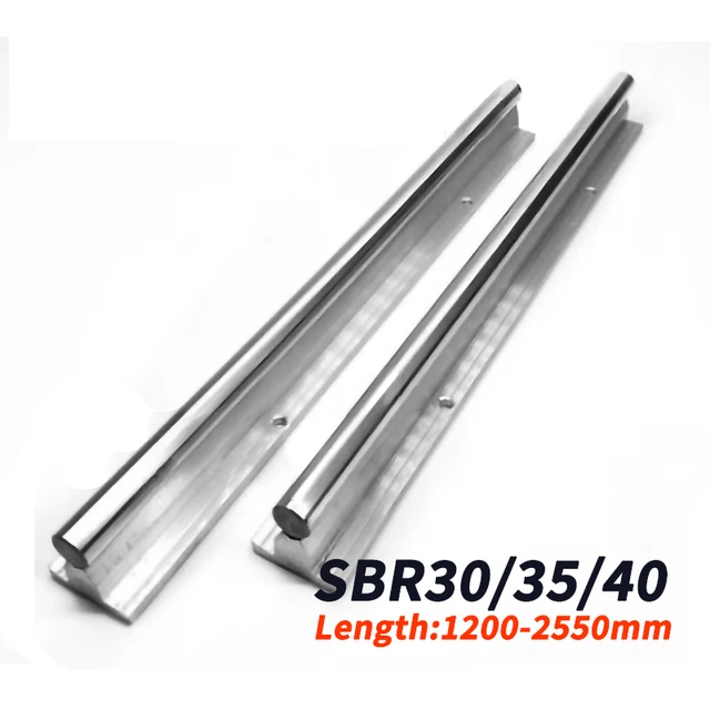 1/2個リニアガイドレールSBR35 1200-2550ミリメートル、完全にリニアレールshaft rod cnc部品 AliExpress