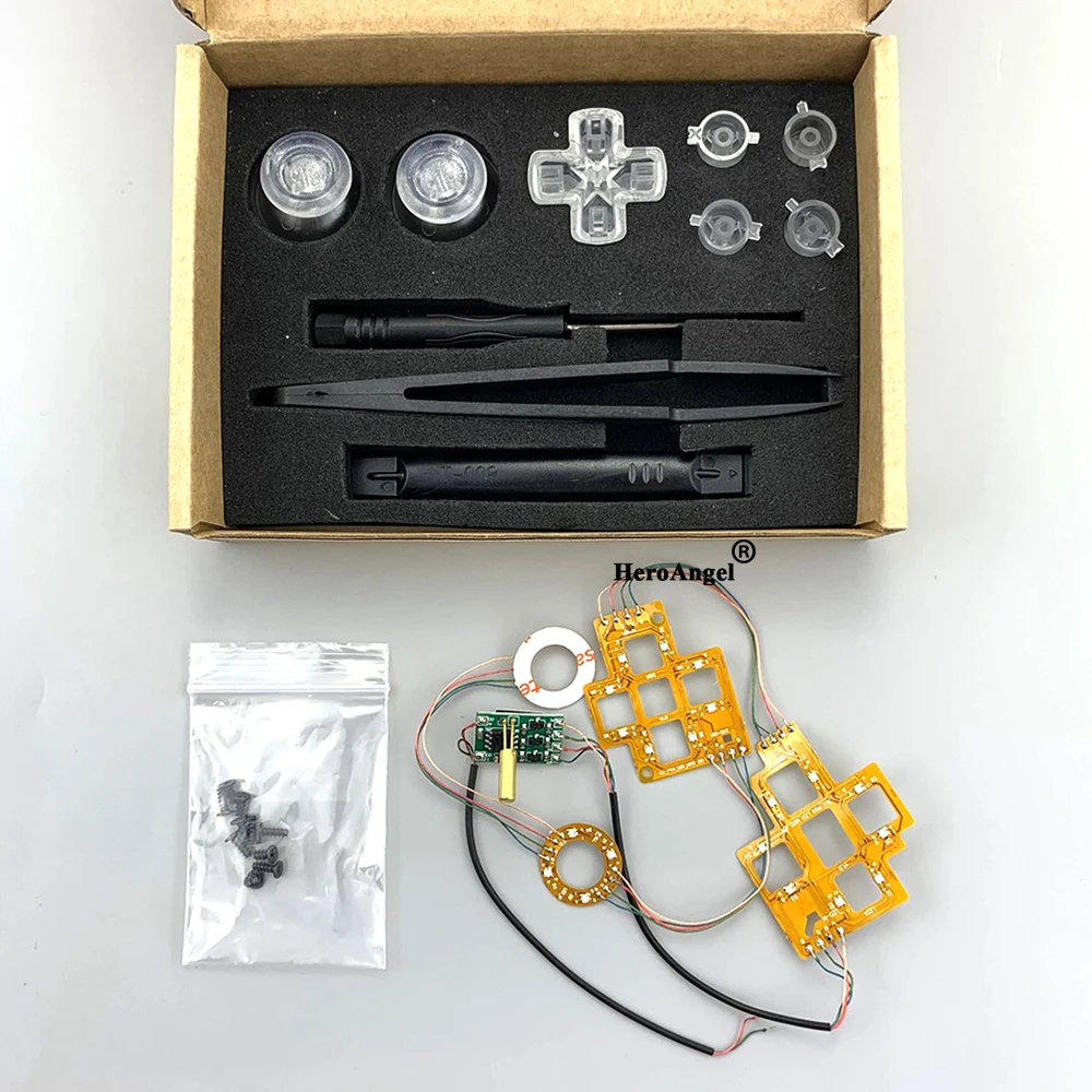 Placa de luz LED para PS4, controlador inalámbrico, botón de bricolaje, placa de luz LED analógica, piezas de reparación de mango de juego
