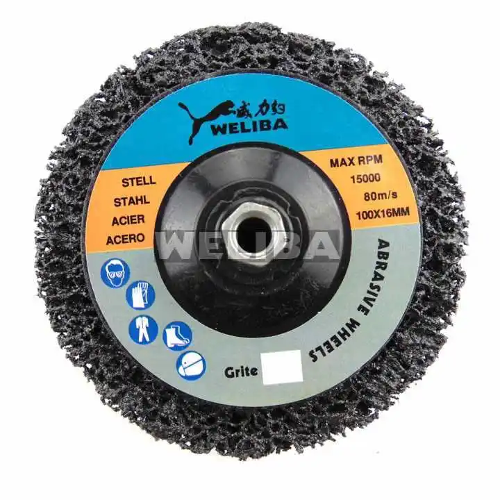 115MM Black Edition Grinding Straight Connector-Black Pearl Fiber Polishing Pad Paint Grinding Wheel Grinding qi wangcz Stainles