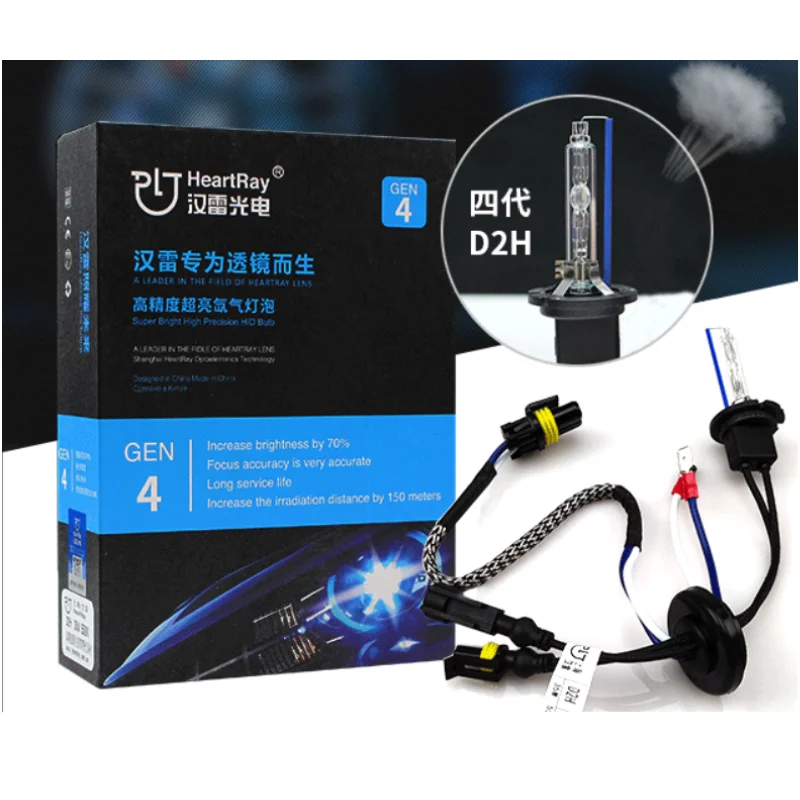 Оригинальная ксеноновая лампа 4 го поколения H1 H7 D2H HeartRay HID 5500K 6500K быстрая яркость