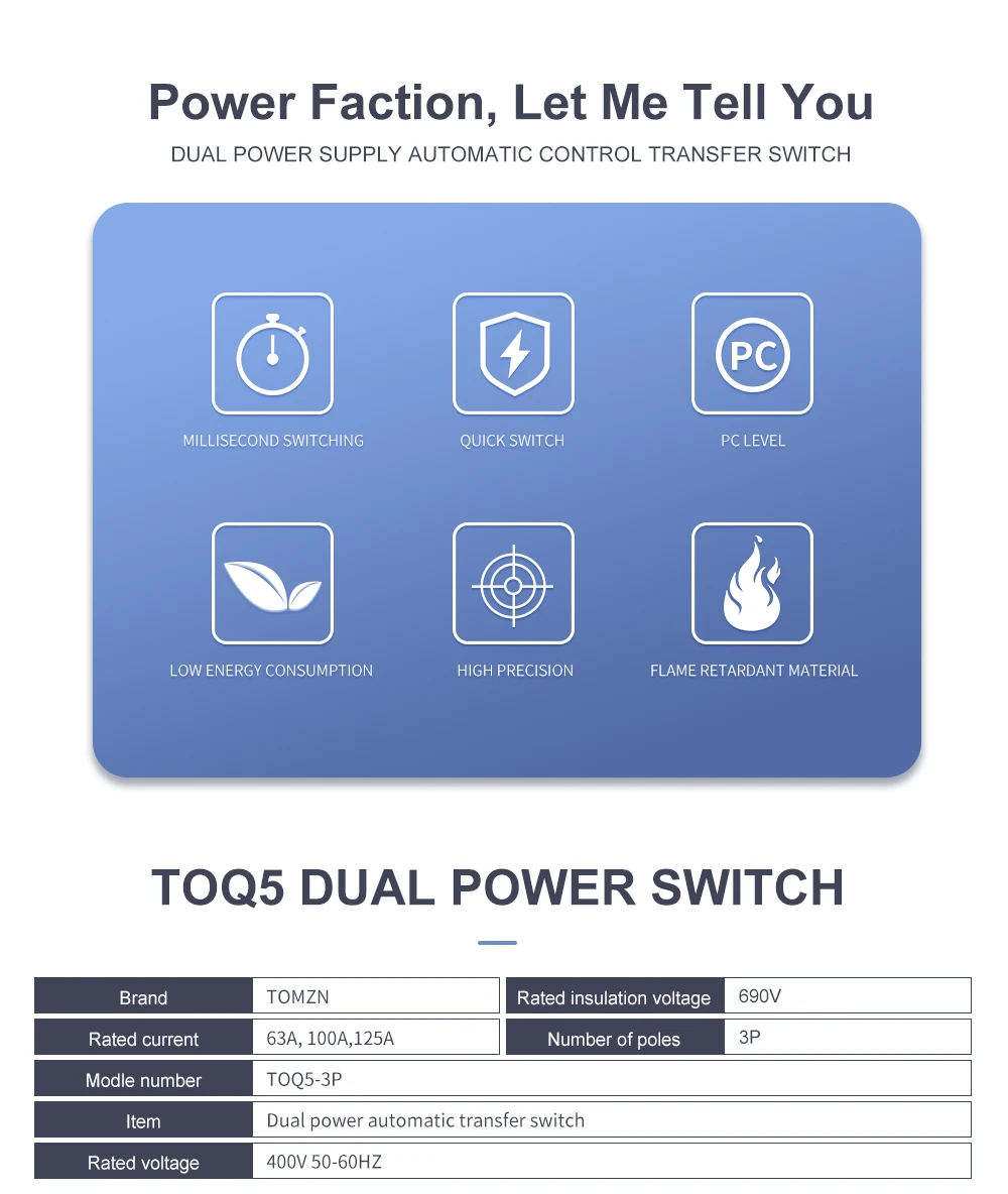 dupla potência interruptor de transferência automática switches