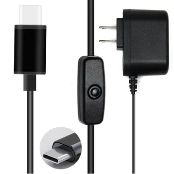 

Power Adapter for Raspberry Pi 4 Generation 4B 5V 3A Type-C with Switch Button Charger US Plug