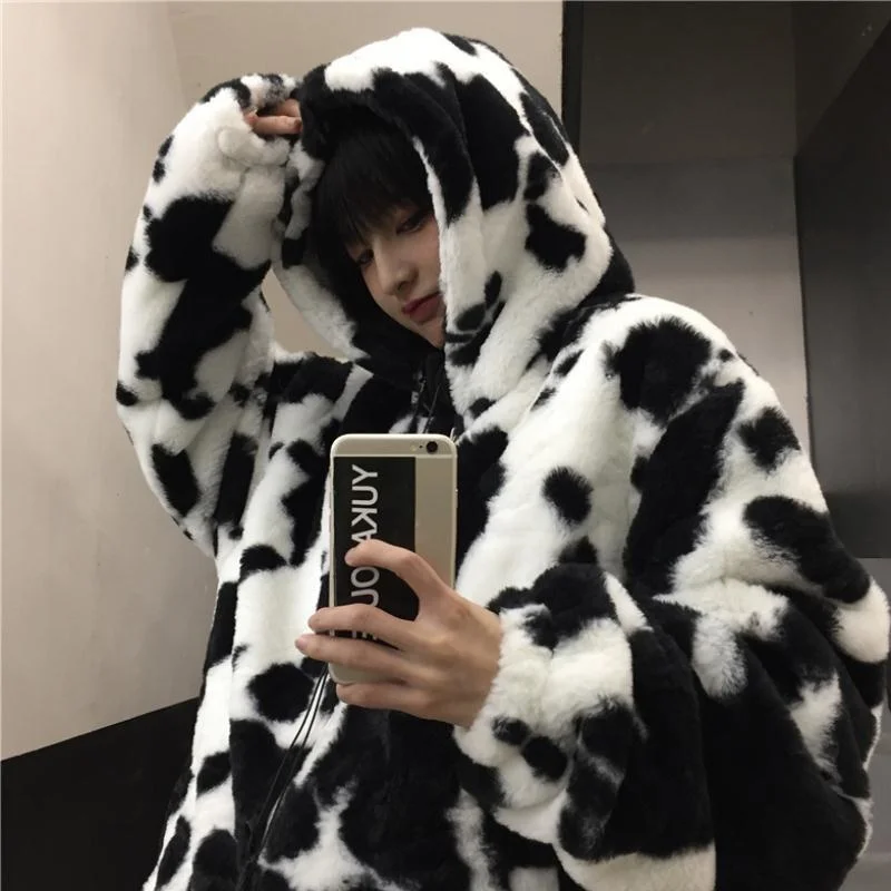 Зимние женские флисовые куртки меховое плюшевое пальто для женщин Harajuku молочная