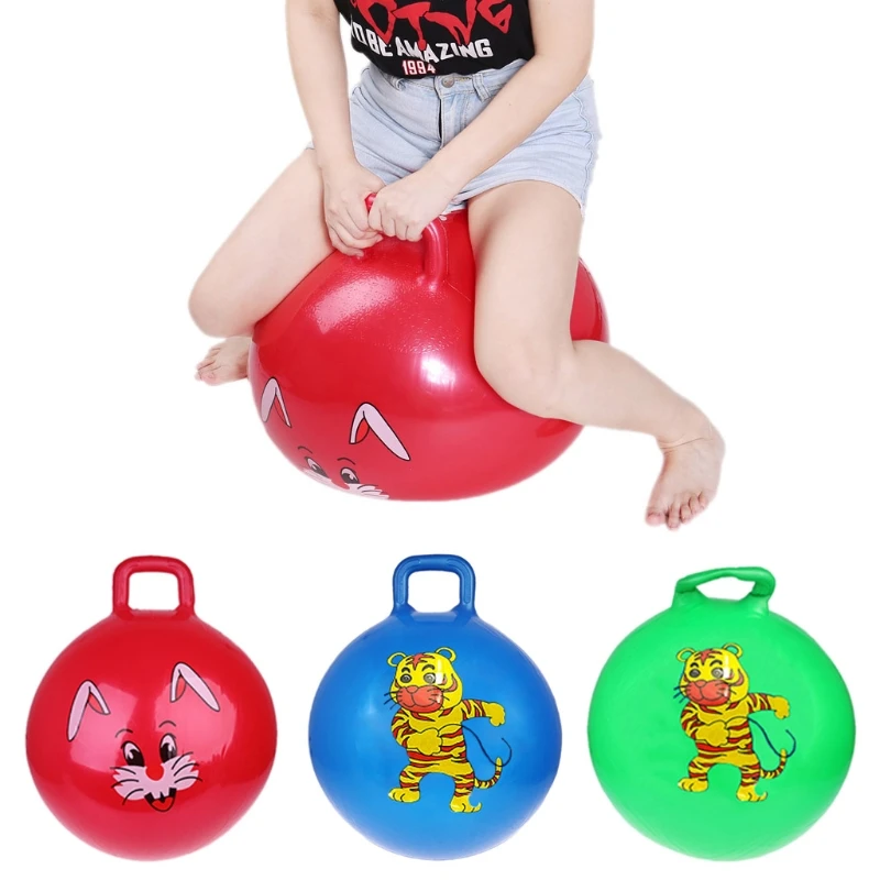 New 24" Gorgeous Inflatable Jump Ball Hopper Bounce Retro Ball With Handle Gift for Boys Girls Kids Sports Toys