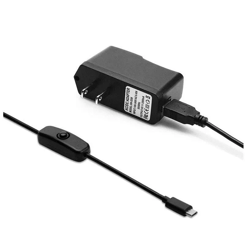 Источник питания для Raspberry Pi 5V 2.5A Micro-USB зарядное устройство адаптер с выключателем