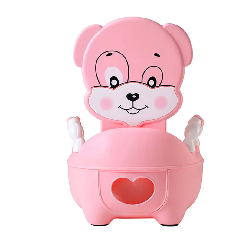 New Baby Potty Training Seat Children's Potty Baby Toilet Cartoon Panda Kids Toilet Trainer Bedpan Portable Urinal Backrest Pot - Цвет: Pink