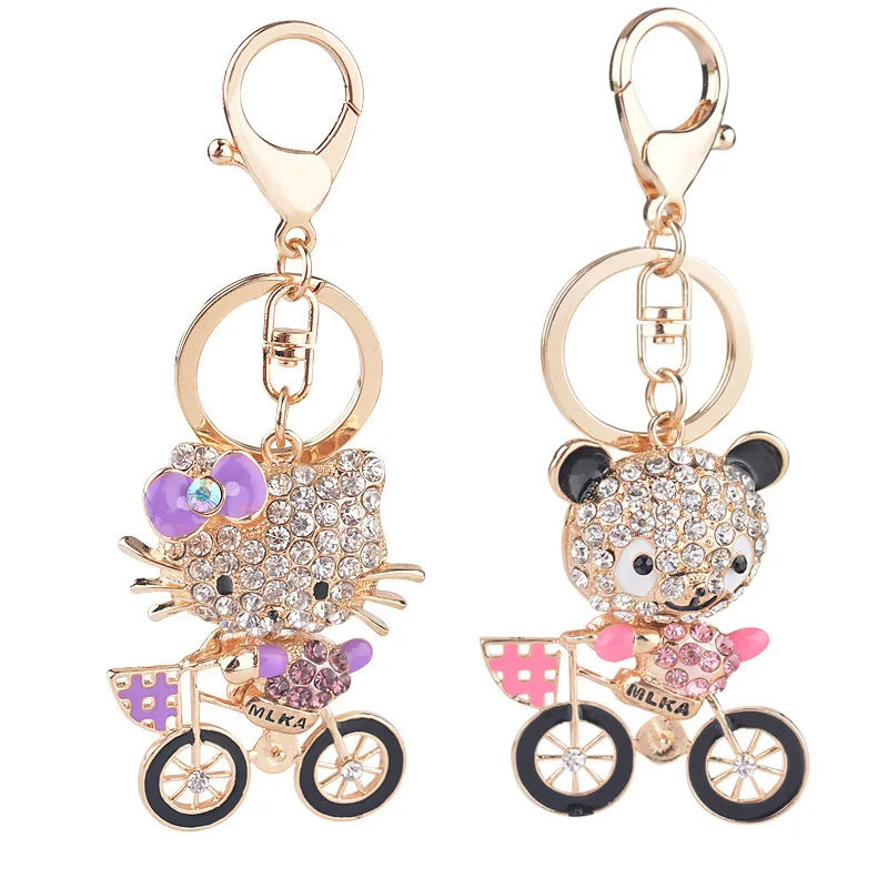 Напрямую от производителя, распродажа, цинковый сплав, покрытая стразами, медведь, брелок, Модный корейский стиль, маленькие подарки, велосипедный брелок-котенок