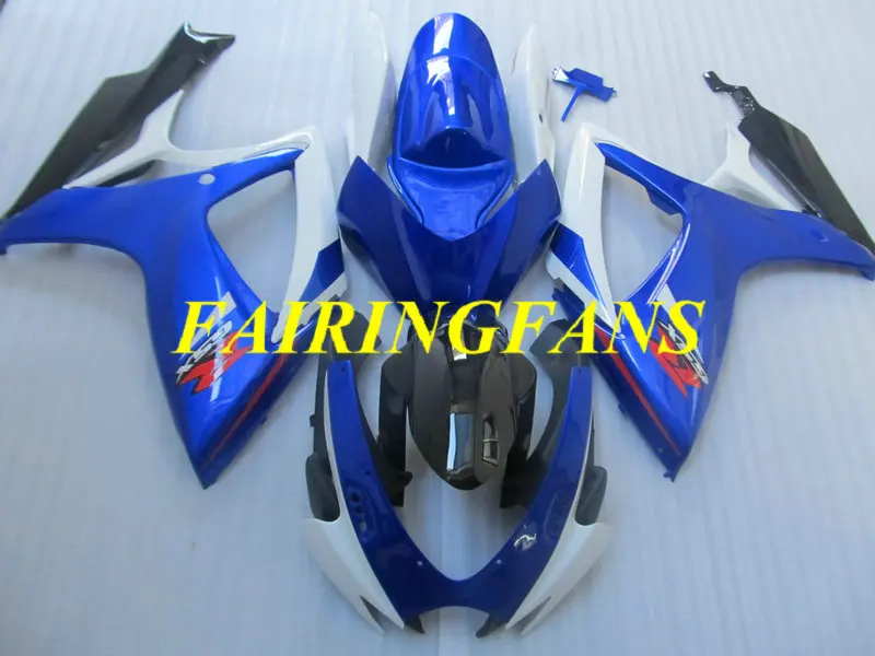 Литья под давлением обтекателя тела для GSXR600 750 K6 06 07 R 600 GSXR750 2006 2007 синие белые Обтекатели Кузов+ подарки SC67