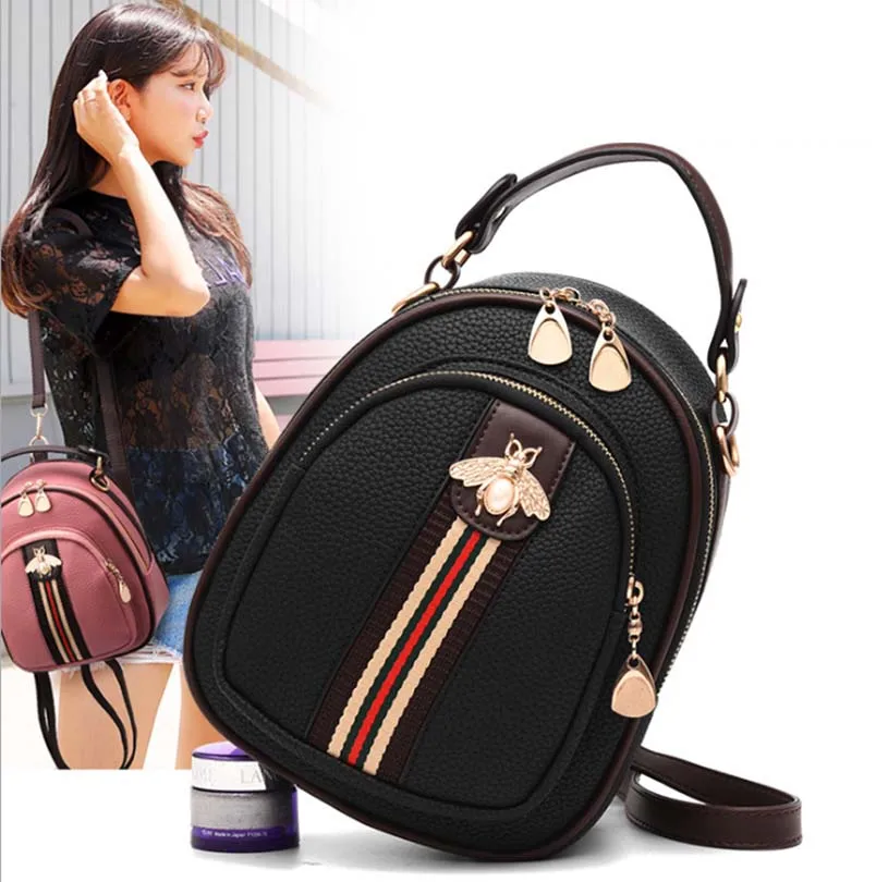 

Woman Pu Bee Backpack Girls Cute Mini Casual Backpack School Bag маленький рюкзак Teenage Lady Daypack Bag Rucksack рюкзак