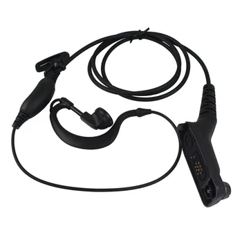 

Ergonomic Clear PTT Switch Soft Headset Durable Earpiece Black Walkie Talkie Ear Hook G-shape For Motorola DP4800 P8268 Radios