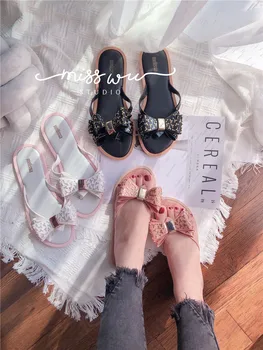 

Melissa Harmonic Bow Women Jelly Sandals 2020 Fashion Women Jelly Shoes Flip Flop Slipper Melissa Brand Adulto Female Lady Shoes