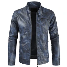 HTLB Мужская Осенняя Новая повседневная винтажная Теплая Флисовая кожаная куртка, пальто, Мужская Брендовая верхняя одежда, модные камуфляжные Куртки из искусственной кожи для мужчин