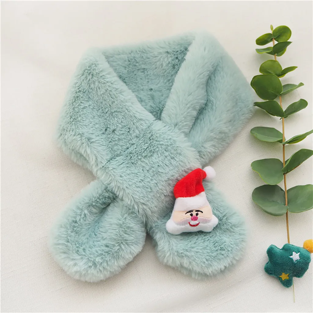 Christmas series imitation rabbit hair children bib winter warm scarf Christmas series imitation rabbit hair children's bib#40