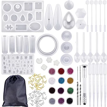 

98pcs/Set Jewelry Making Silicone Casting Mould Carving Molds Jewelry Making Tool DIY LXH