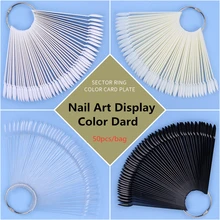 50 шт./пакет дисплей для дизайна ногтей цветная карта с круглой головкой железное кольцо секторы поддельные ногти дизайн ногтей дисплей цветная пластина маникюрные инструменты