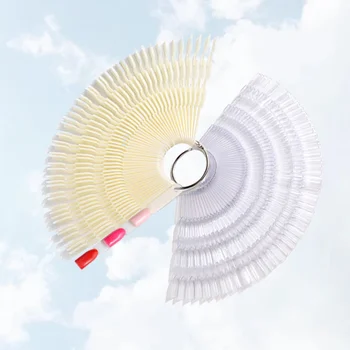 

2Pcs 150 Colors Nail Color Display Hoop Fan Shaped Nail Polish Palette Card (Natural Color, Transparent)