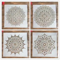 30 * 30cm large DIY reusable molds laser cut painting stencil floor tile fabric wall mold furniture mandala painting stencils