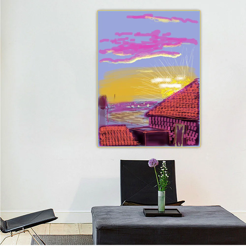 Цитон Давид хокни 《 без названия Canvas холст искусство Масляная живопись художественное оформление постер