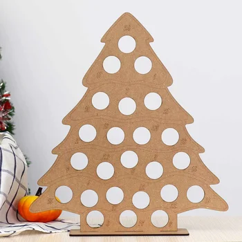 

MDF Christmas Advent Calendar Elk Handmade New Year Christmas Hollow Out Countdown Home Decor Chocolate Holder