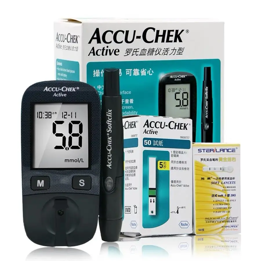 Accu chek активный измеритель уровня глюкозы в крови глюкозиметр монитор тест
