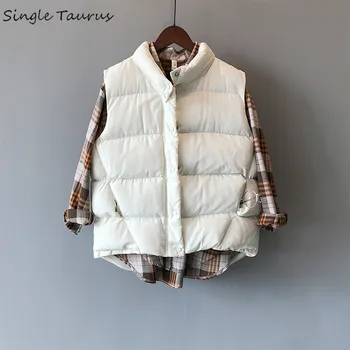 

Winter Jacket Vests Women Warm Leisure High Street Sleeveless Twotwinstyle Womens Down Vests Women Outerwear Chalecos Para Mujer