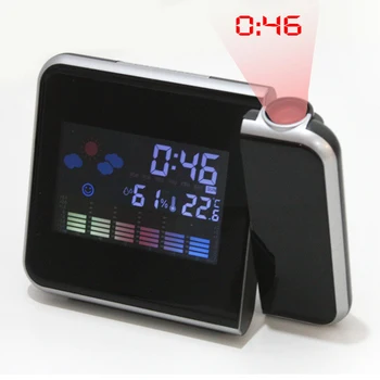 

LED Alarm Clock Digital Projection Alarm Clock Weather with Temperature Thermometer With Time Projection Bedside Projector Clock