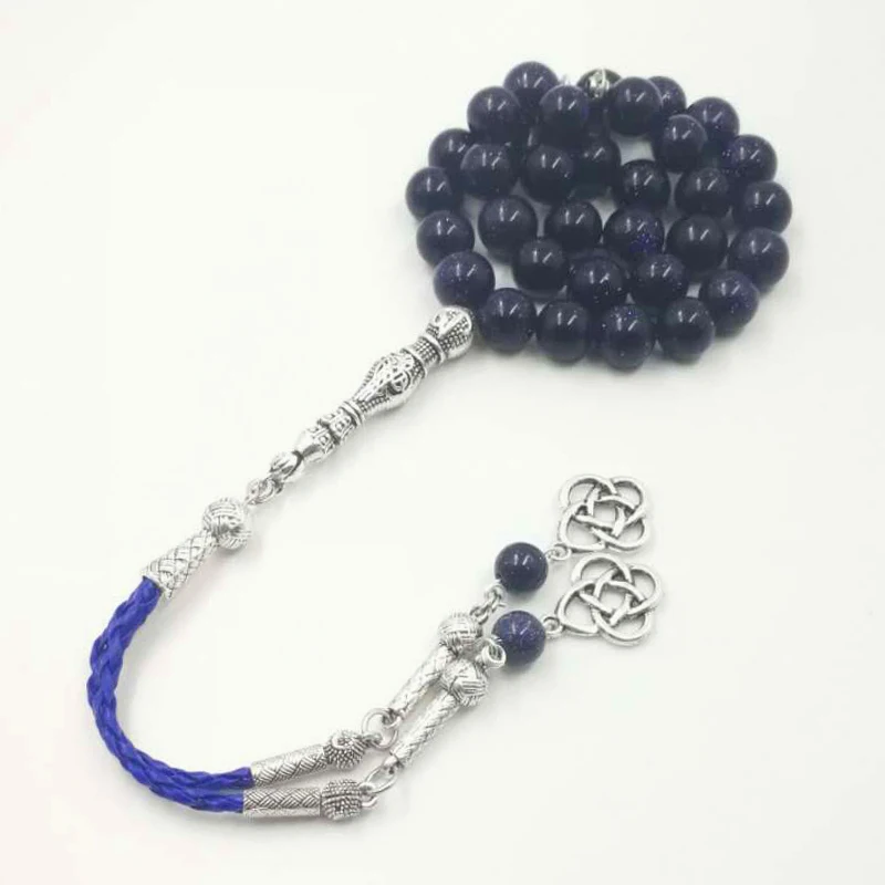 Мужской молитвенный браслет tasbih голубой песчаник gfit для Eid 33 66 99 Paryer beads