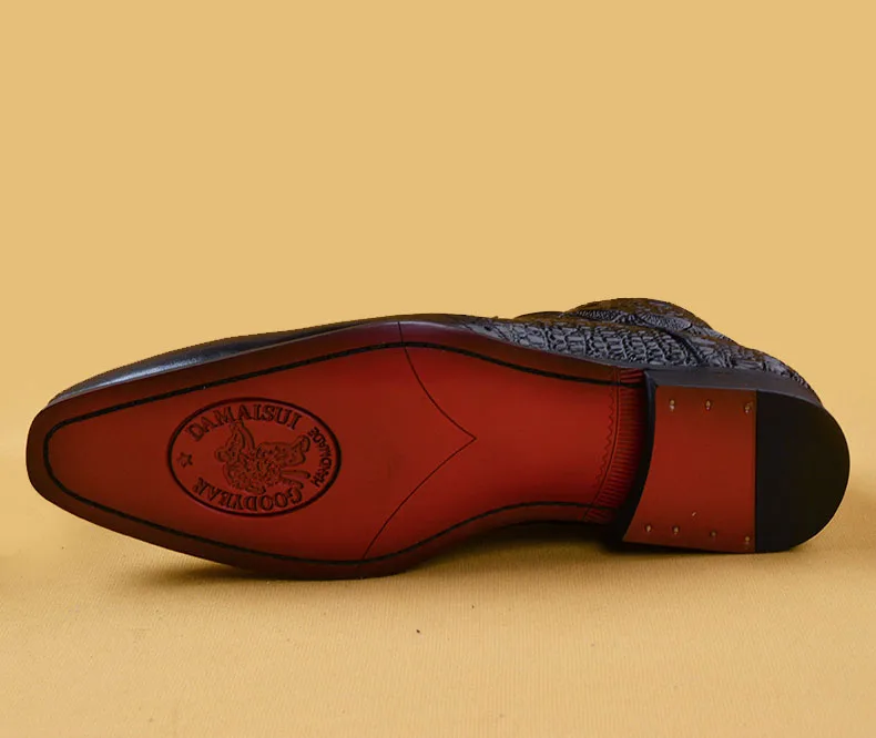 QYFCIOUFU/мужская модельная обувь; ботинки из натуральной коровьей кожи; классическая Модная брендовая обувь ручной работы на шнуровке; Мужские модельные туфли-оксфорды с острым носком
