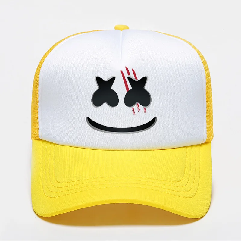 yellow Хлопковые сахарные шляпы Marshmello Dj периферийная бейсболка Солнцезащитная Черная кепка поло шляпы bone avicii хип-хоп casquette gorras - Цвет: yellow