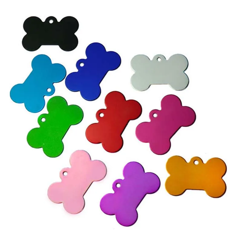 HLZS-100Pcs персонализированные собаки в виде кости из id-теги индивидуальные Кошка Собака Щенок имя телефона бирки для кошки или собаки воротника бирки