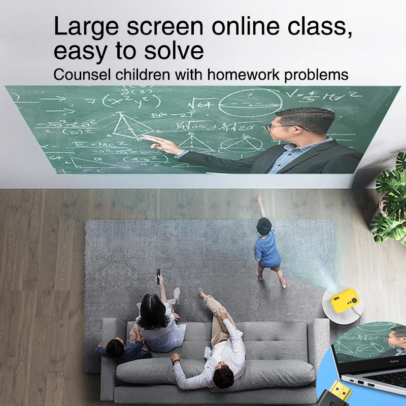 Salange M24 Mini Projector LED Portable Beamer Compatible HDMI USB 640*480P Support 1080P Video Projetor Kids Gift portable projector