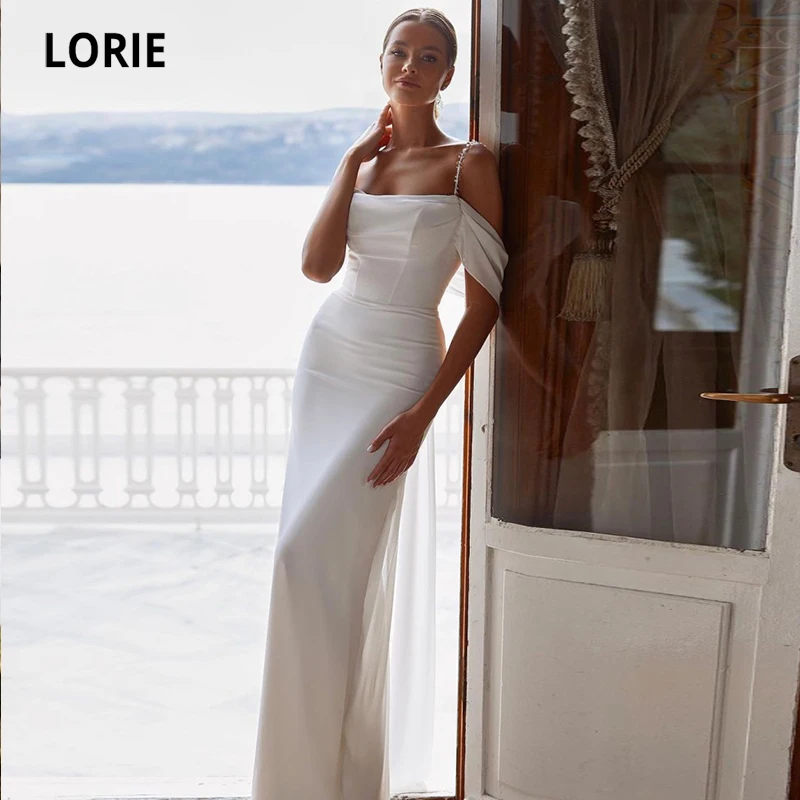 LORIE Beach Wedding Dresses Spaghetti 