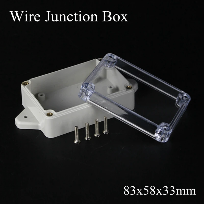 

83x58x35mm ABS Plastic IP65 Waterproof Wire Junction Box Clear Outdoor Case Transparent Connector Project Box Mounted Enclosure