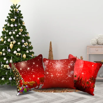 

Fuwatacchi Christmas Cushion Cover Double Side Pattern Xmas Tree Pillowcase Home Sofa Car Decor Throw Pillowcase Funda Cojines