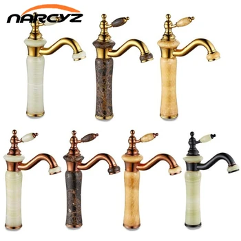 

Basin Faucet Luxury New Natural Marble Decoration Bathroom Lavatory Basin Vessel Sink Mixer Tap Basin Faucet XT623