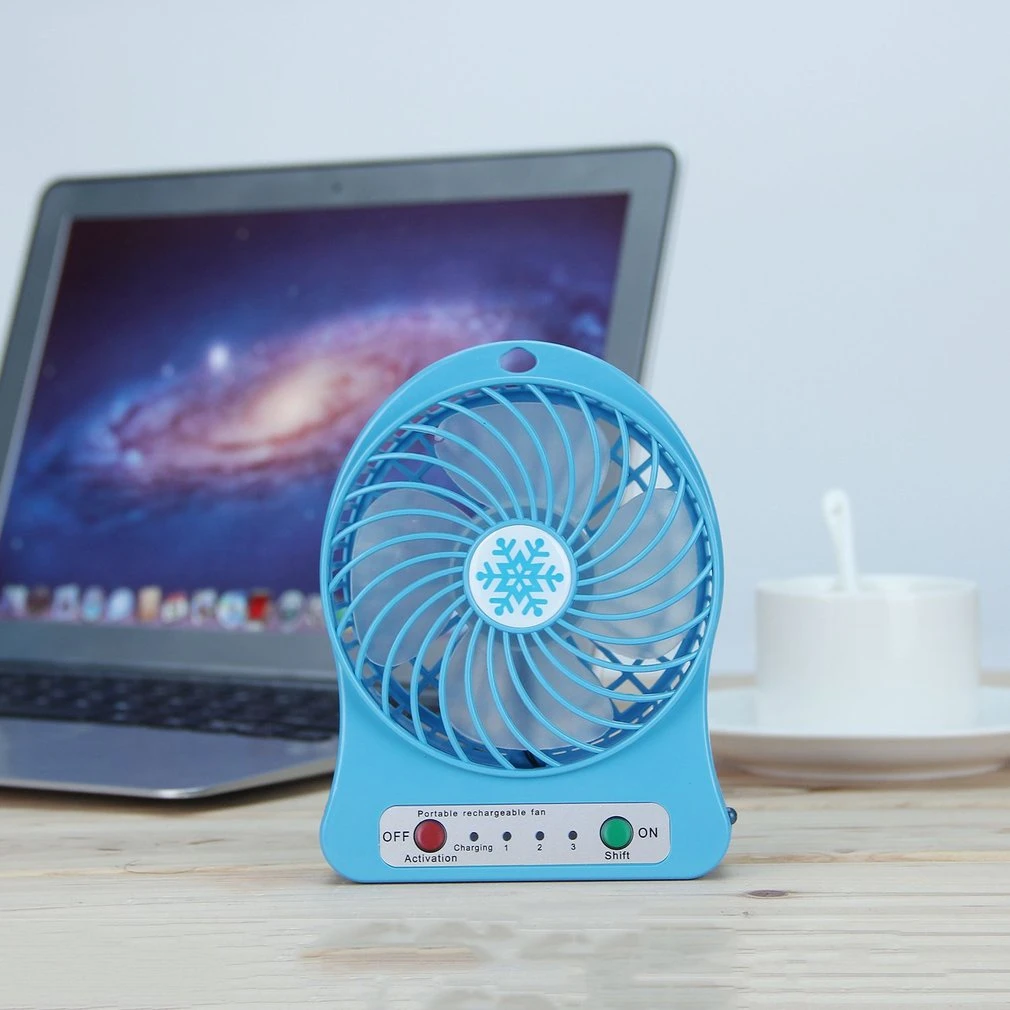 Портативный мини-usb Вентилятор cooler Перезаряжаемые 4-дюймовый 3 Скорость портативный usb-вентилятор с 18650 литий-ионный аккумулятор Батарея