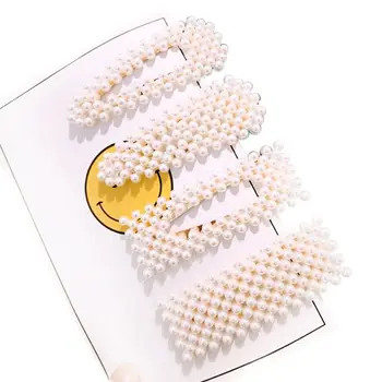 

4 Pcs/set New Women Girls Hairpin Cute Small Beads Hair Clips Artificial Pearl BB Side Bangs Clip