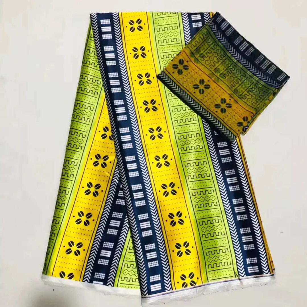 Ghana Kente атласная шёлковая ткань модная африканская шифоновая Печатный воск узор дизайн Экологически чистая шелковая ткань для вечерние платья SM30