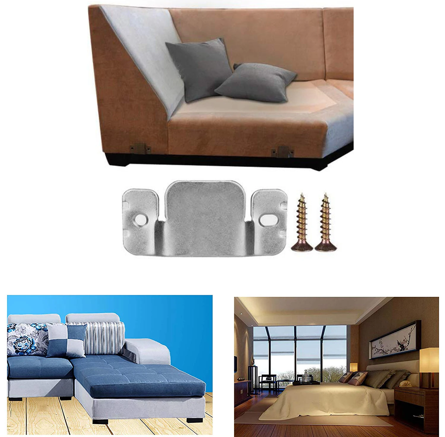 Staffa di collegamento universale per divano segmentato ad incastro per divano spessore 1,8 mm con viti parti di ricambio per divano connettore per mobili 