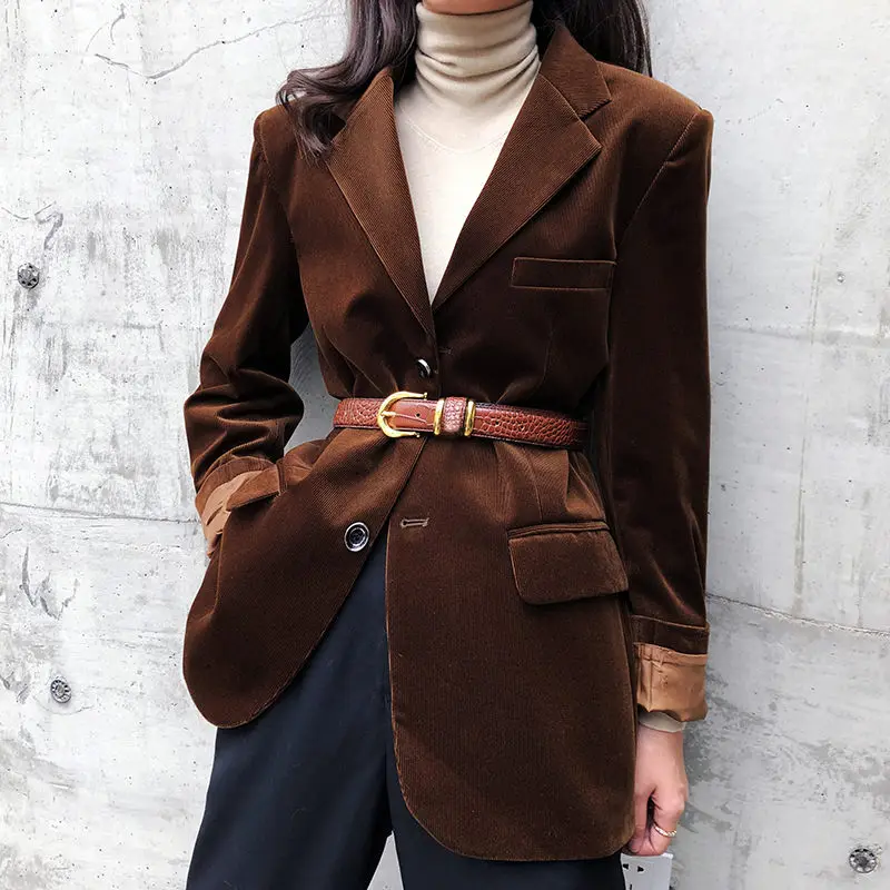 Casual Corduroy Blazer Women 2020 New 