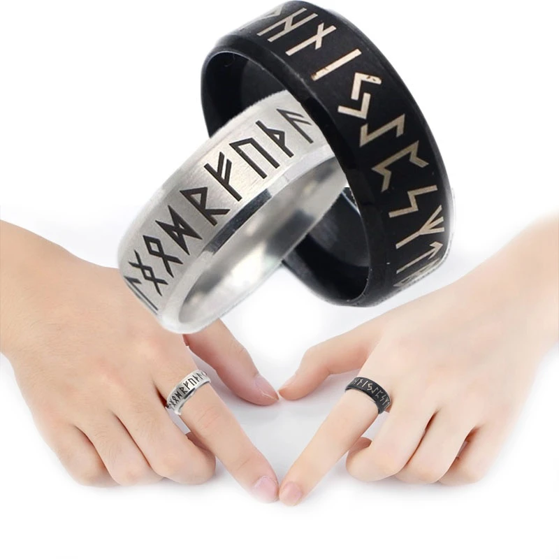Novedad de 2020! Anillo de runas vikingas para hombre, anillo de runas  Retro nórdico, anillos de joyería vikinga mitológica, regalos de San  Valentín para pareja|Anillos| - AliExpress