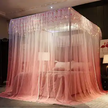 

Home Large Elegant Mosquito Nets for Summer Hanging Kid Bedding Bed Canopy Curtain Bed Tent Gradient Princess Mosquito Net