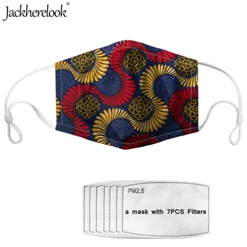 

Jackherelook African Tribe Flower Print Women Dustproof Bacteria/PM2.5 Filters Paper 7PCS Reusable Breathable Muffle Respirator