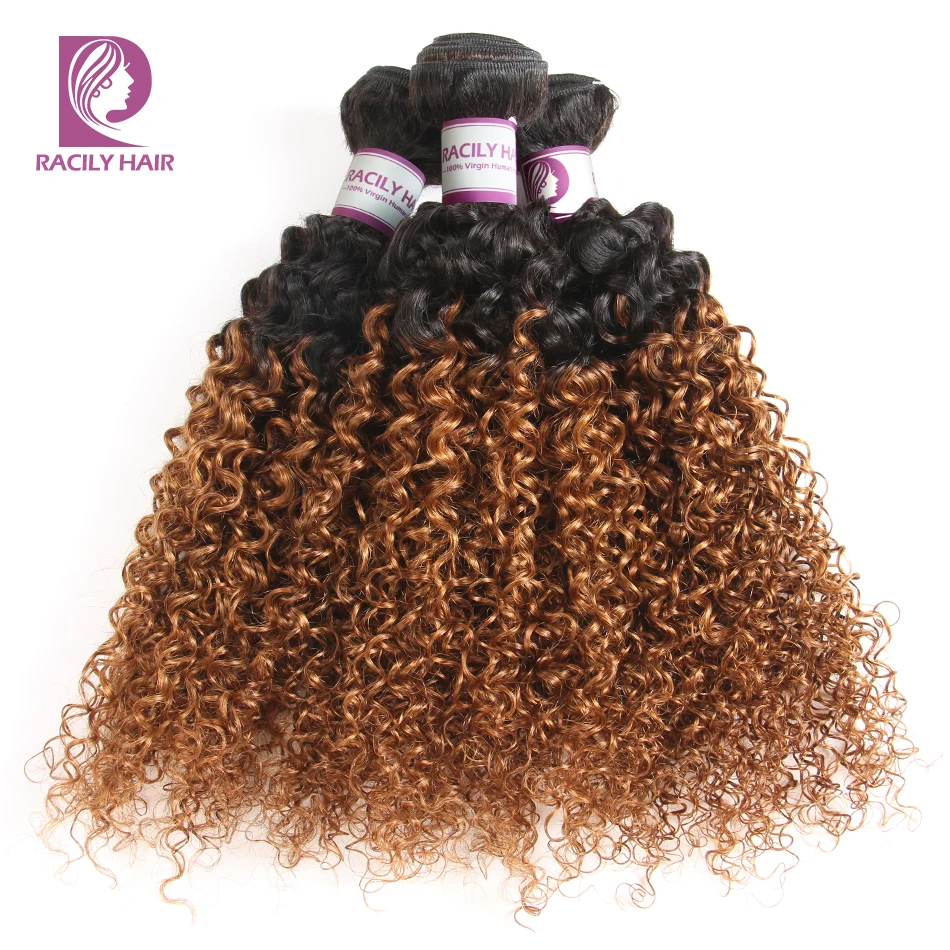 Racily Hair 1/3/4 Pcs Ombre Hair Bundles Brazilian Kinky Curly Hair Weave Bundles Deals Remy T1B/30 Ombre Human Hair Extensions 2 Racily Hair 1/3/4 Pcs Ombre Hair Bundles Brazilian Kinky Curly Hair Weave Bundles Deals Remy T1B/30 Ombre Human Hair Extensions 2