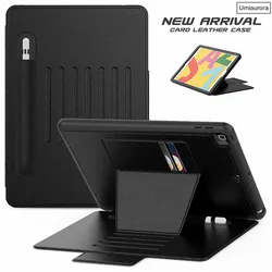 Enhanced Protective Flip Smart Tablet Case with Stand and Wallet Cover Feature - iPad 9th 10.2 inch (Black)