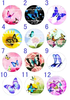 

Handmade Colorful picture Round Glass Cabochons Refrigerator magnet for Necklace Decoration and Phone Chain Accessaries242