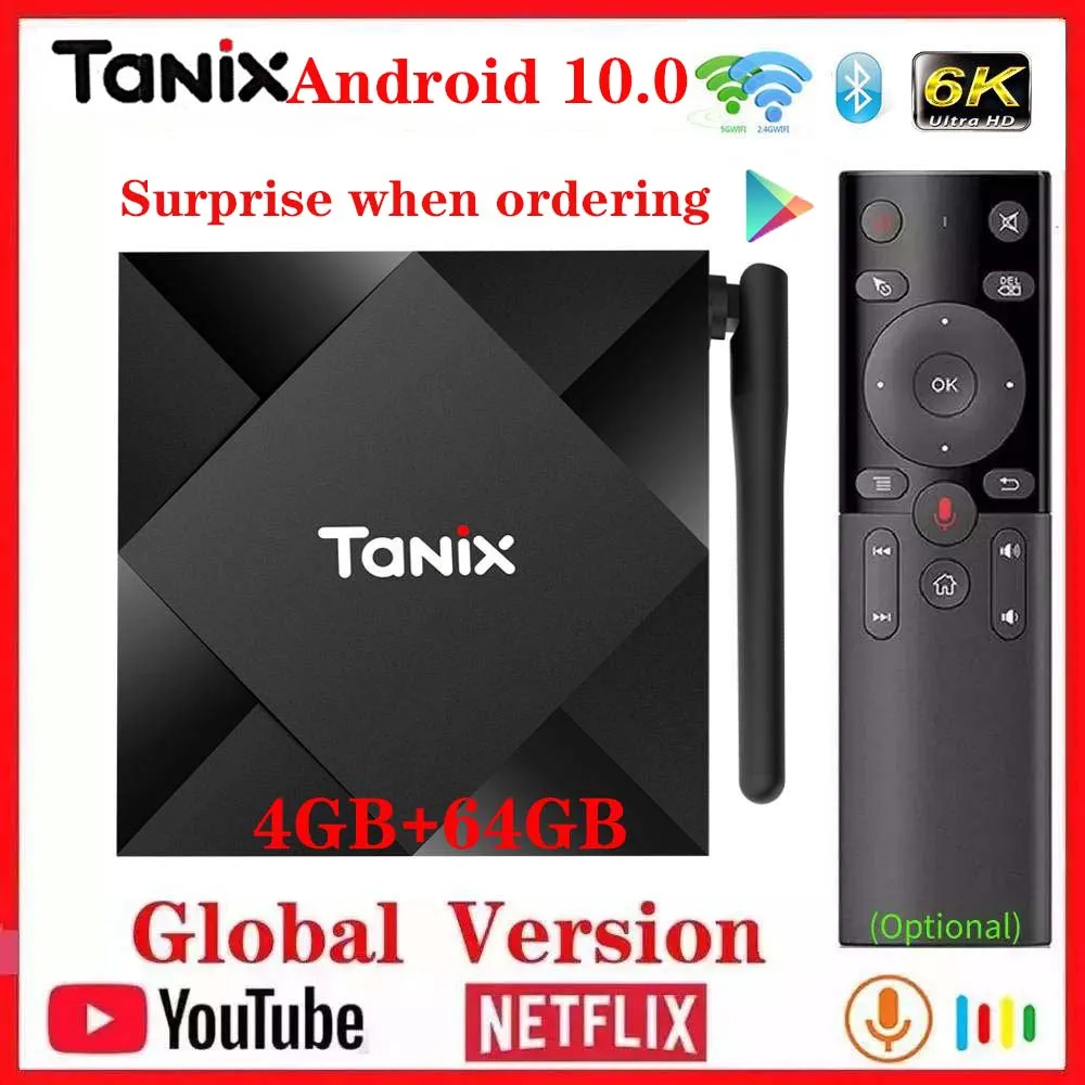 

Tanix TX6S rete di Allwinner H616 dual wifi + BT android10.0 mi box HD Wireless netflix youtube TV Top Box fit iptv smart tv