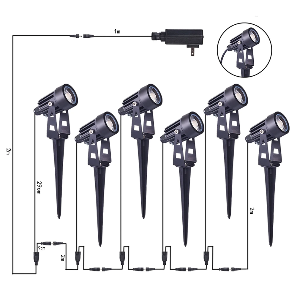 LED Pin Light Lawn Light One Dragging Four Spotlight LED Floodlight Led One to Six Courtyard Lights One Dragging Four Grass