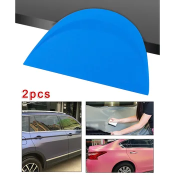 

2pcs Plastic Soft Scraper Film Install Squeegee Carbon Fiber Vinyl Car Wrap Tool Blue Film Semicircular Scraper 178*78mm