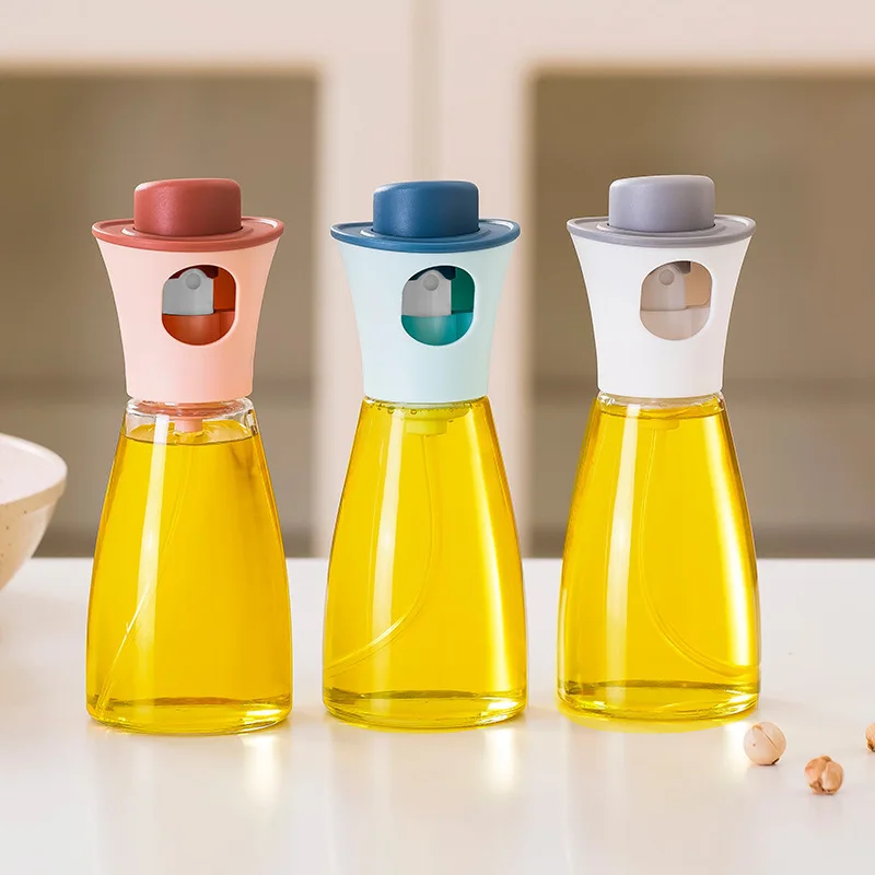 Push-Type Fuel Injector Seasoning Bottle Dust-Proof and Oil-Control Large-Caliber Barbecue Sprayer Olive Oil Spray Bottle